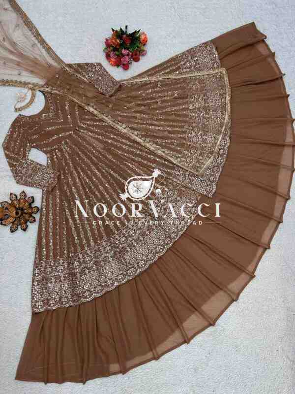Elegant Faux Georgette Top Lehenga Set with Soft Net Dupatta - Image 3