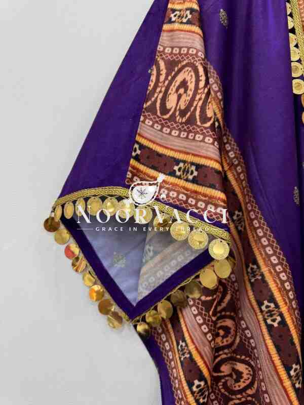 Viscose Velvet Kaftan with Digital Print and Matching Plazo Set - Image 6