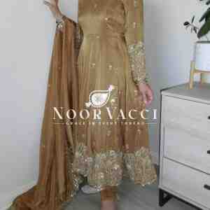Elegant Anarkali Suit with 3-Meter Flair & Heavy Embroidery