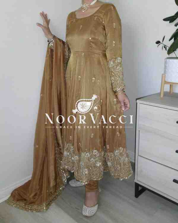Elegant Anarkali Suit with 3-Meter Flair & Heavy Embroidery