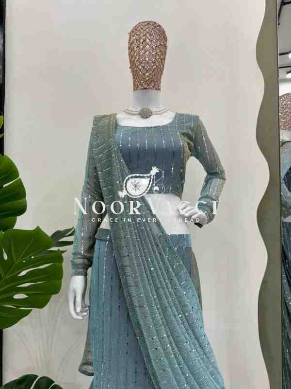 Ready-to-Wear Lycra Lehenga Saree with Fancy Choli - Image 3