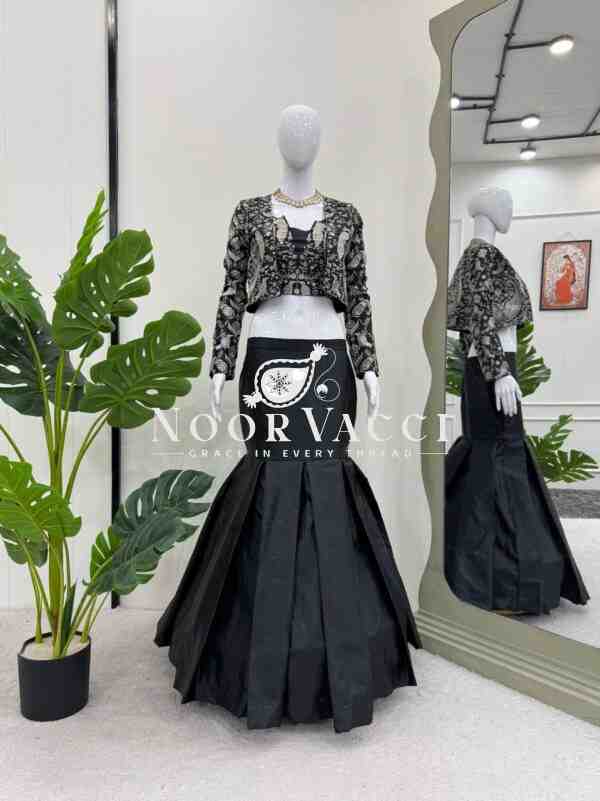 Tapeta Silk Embroidered Lehenga Set with Choli and Koti - Image 2
