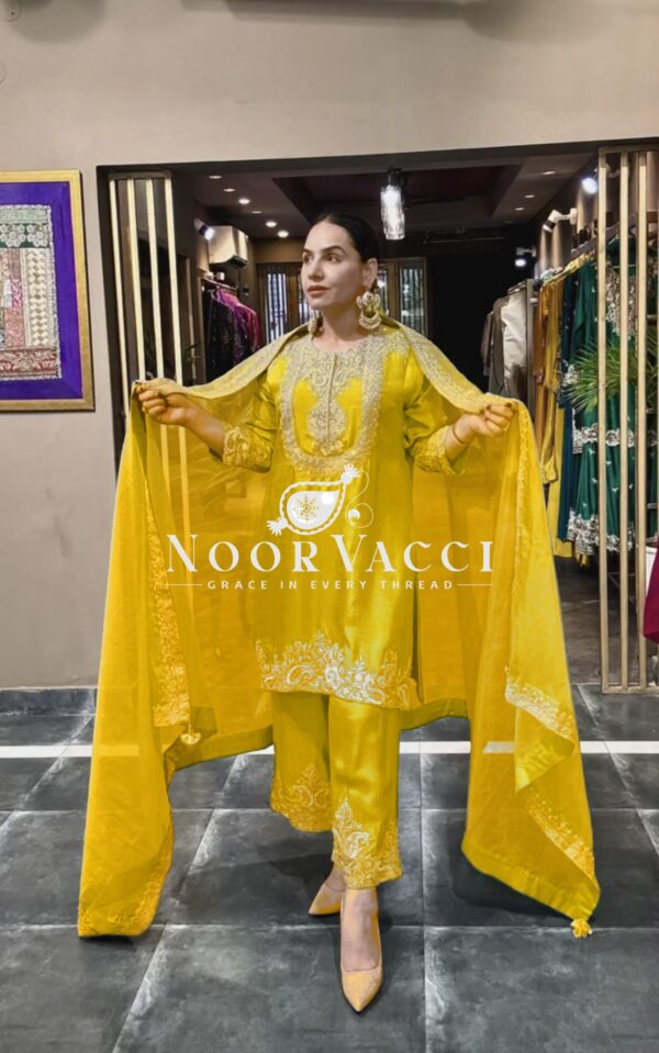 Buy Chinon Embroidered Sharara Suit with Coding Sequence Work - Image 2