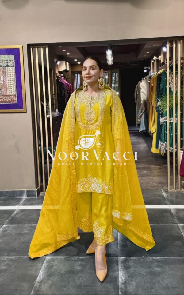 Buy Chinon Embroidered Sharara Suit with Coding Sequence Work