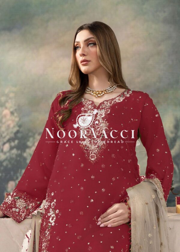 Buy Jimmy Choo Embroidered Suit with Diamond & Moti Hand Work and Dupatta - Image 2