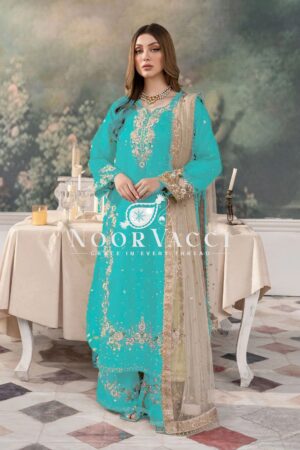 Buy Jimmy Choo Embroidered Suit with Diamond & Moti Hand Work and Dupatta