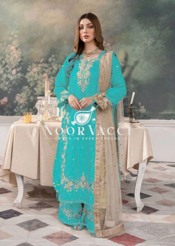 Buy Jimmy Choo Embroidered Suit with Diamond & Moti Hand Work and Dupatta