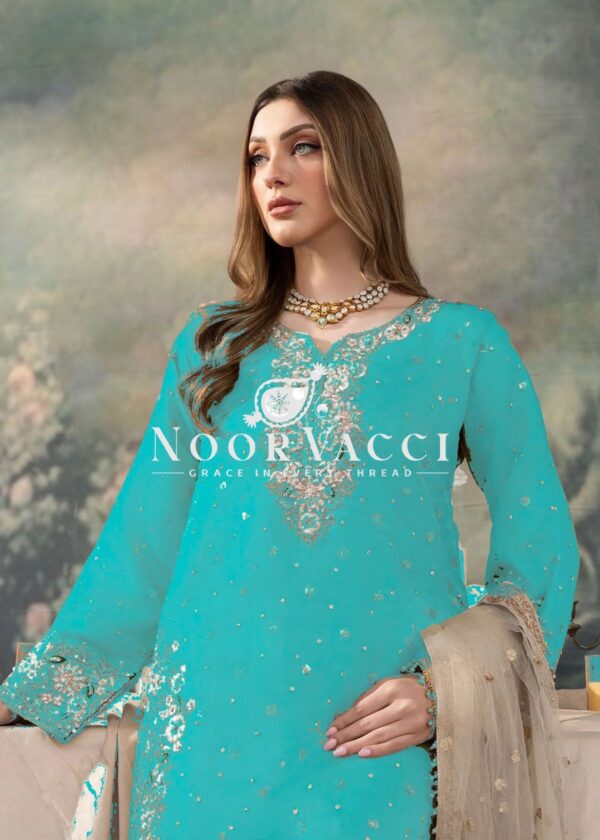 Buy Jimmy Choo Embroidered Suit with Diamond & Moti Hand Work and Dupatta - Image 2