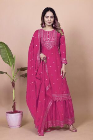 Shop Chinon Embroidered Sharara Suit with Sequin Detailing