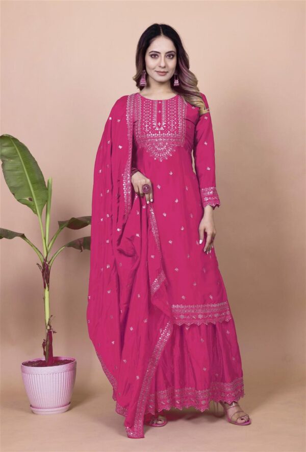 Shop Chinon Embroidered Sharara Suit with Sequin Detailing