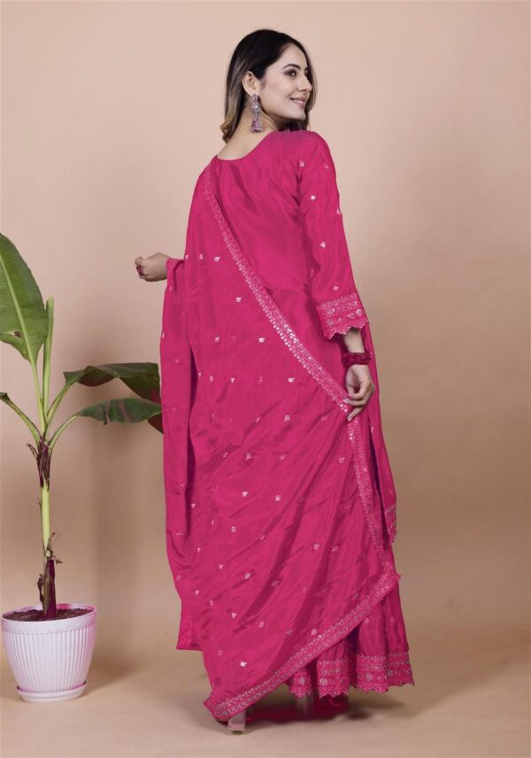 Shop Chinon Embroidered Sharara Suit with Sequin Detailing - Image 5