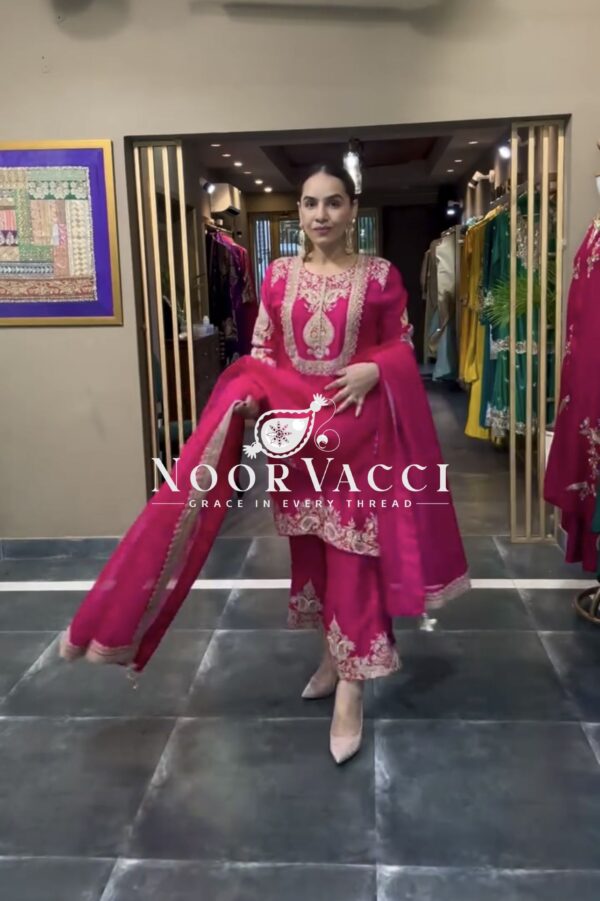 Buy Chinon Embroidered Sharara Suit with Coding Sequence Work