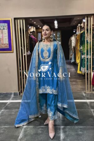 Buy Chinon Embroidered Sharara Suit with Coding Sequence Work