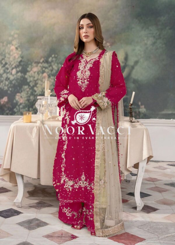 Buy Jimmy Choo Embroidered Suit with Diamond & Moti Hand Work and Dupatta