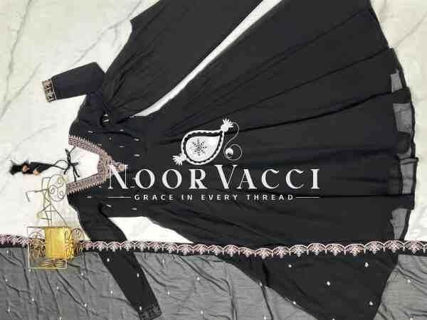 Fox Georgette Anarkali Set with Embroidery & Beads Work – Grand 6.5 M Flair - Image 9