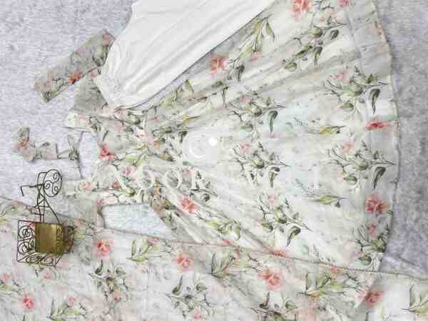 Elegant Pure Soft Organza Silk Anarkali Set with Dupatta & Trousers - Image 14