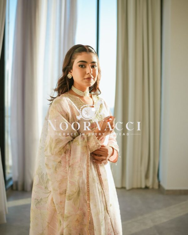 Buy Pure Natural Crepe Embroidered Palazzo Set with Chinon Silk Digital Print Dupatta - Image 7