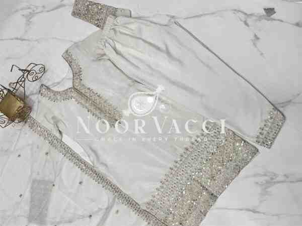 Elegant Pure Chinon Silk Straight Fit Kurta Set with Dupatta & Trousers - Image 12