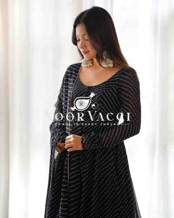 Fox Georgette Laheriya Print Anarkali Set with Dupatta & Pant – Summer Wedding Ready - Image 4