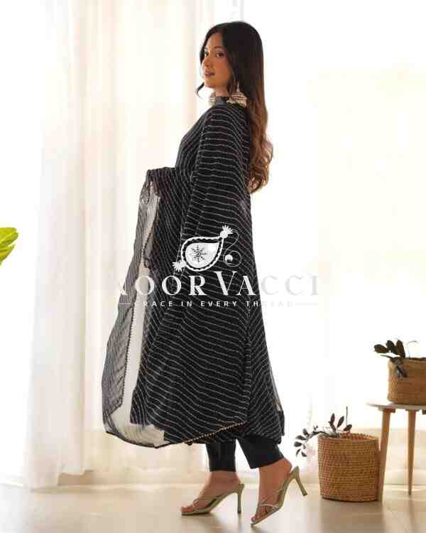 Fox Georgette Laheriya Print Anarkali Set with Dupatta & Pant – Summer Wedding Ready - Image 6