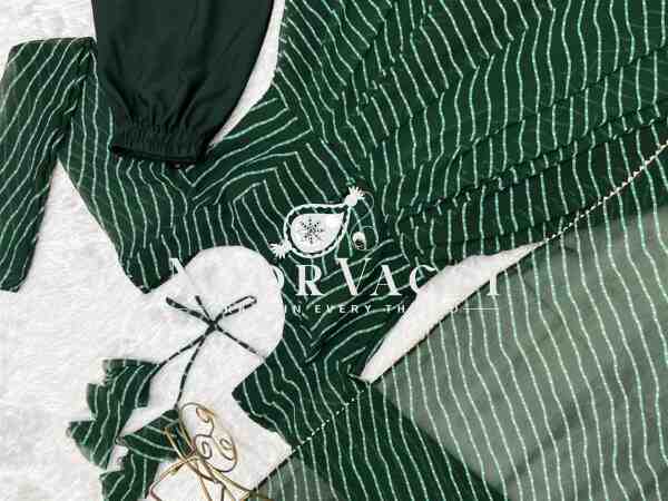 Fox Georgette Laheriya Print Anarkali Set with Dupatta & Pant – Summer Wedding Ready - Image 8