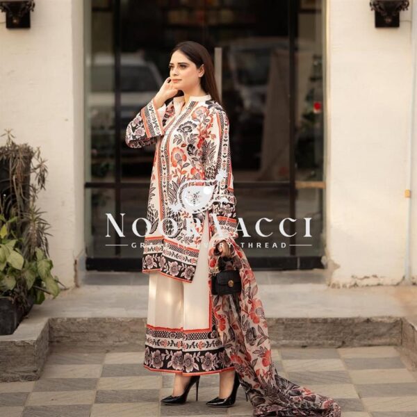 Shop American Crepe Digital Print Top-Plazzo Set with Dupatta - Image 9