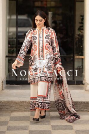 Shop American Crepe Digital Print Top-Plazzo Set with Dupatta