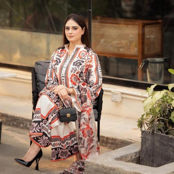 Shop American Crepe Digital Print Top-Plazzo Set with Dupatta - Image 10