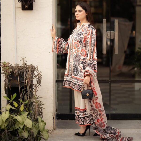 Shop American Crepe Digital Print Top-Plazzo Set with Dupatta - Image 11