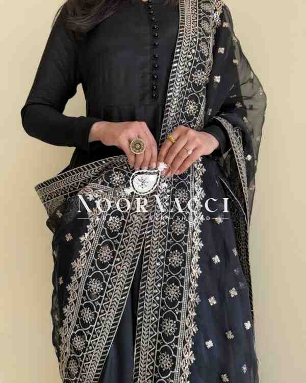 Fox Georgette Kurta Set with Dupatta & Plazzo – Elegant Potli Detailing - Image 6