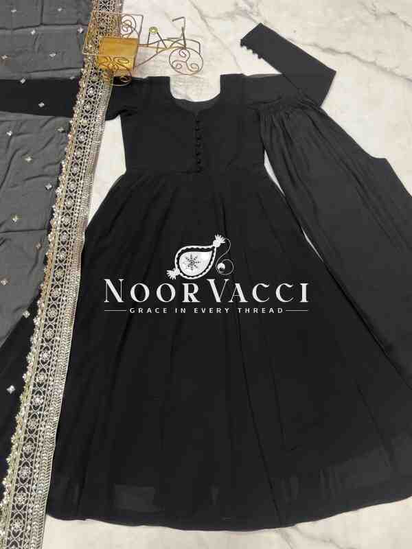 Fox Georgette Kurta Set with Dupatta & Plazzo – Elegant Potli Detailing - Image 7