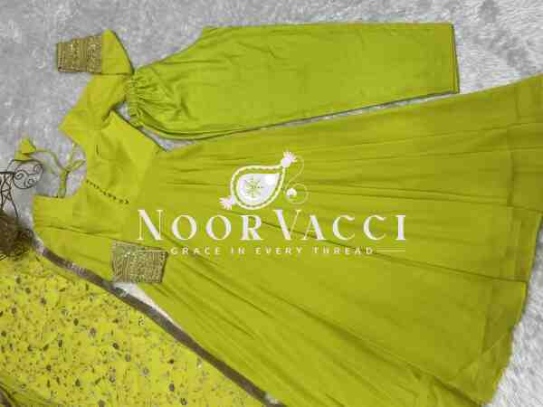 Graceful Georgette Anarkali Gown Set with Dupatta & Pant – Ready to Wear - Image 7