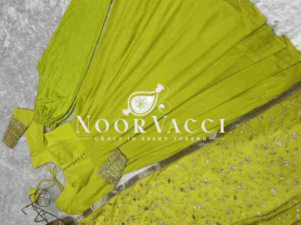 Graceful Georgette Anarkali Gown Set with Dupatta & Pant – Ready to Wear - Image 4