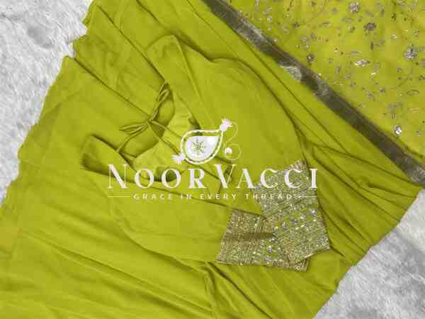 Graceful Georgette Anarkali Gown Set with Dupatta & Pant – Ready to Wear - Image 2