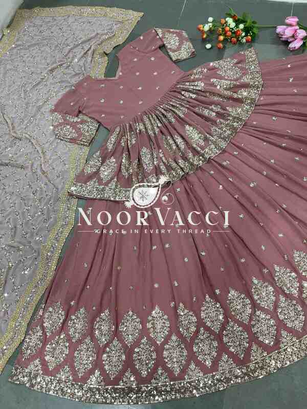 Designer Georgette Embroidered Lehenga Set with Dupatta - Image 3