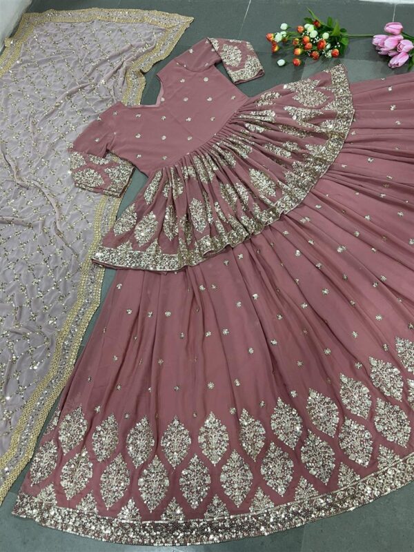 Buy Designer Georgette Embroidered Lehenga Set with Dupatta - Image 3