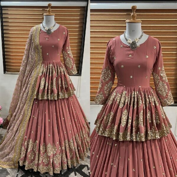 Buy Designer Georgette Embroidered Lehenga Set with Dupatta - Image 2