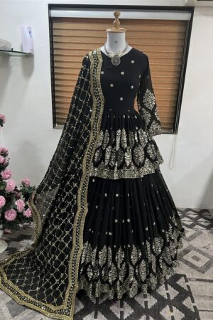 Shop Designer Georgette Embroidered Lehenga Set with Dupatta