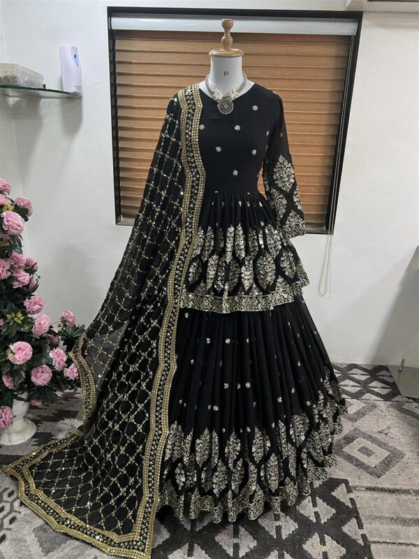Shop Designer Georgette Embroidered Lehenga Set with Dupatta