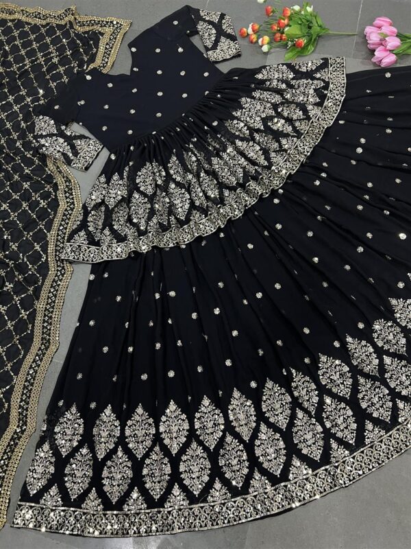 Shop Designer Georgette Embroidered Lehenga Set with Dupatta - Image 3