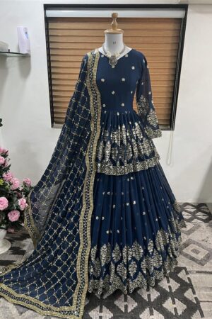 Buy Designer Georgette Embroidered Lehenga Set with Dupatta