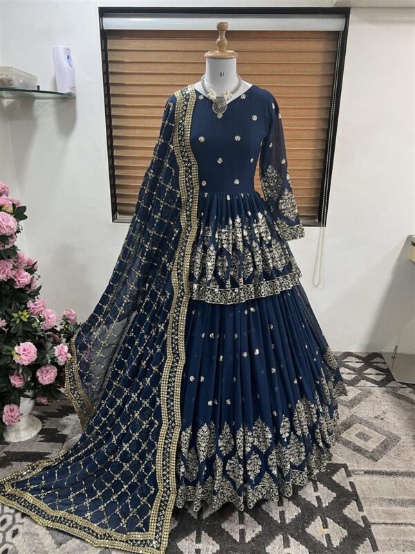 Buy Designer Georgette Embroidered Lehenga Set with Dupatta
