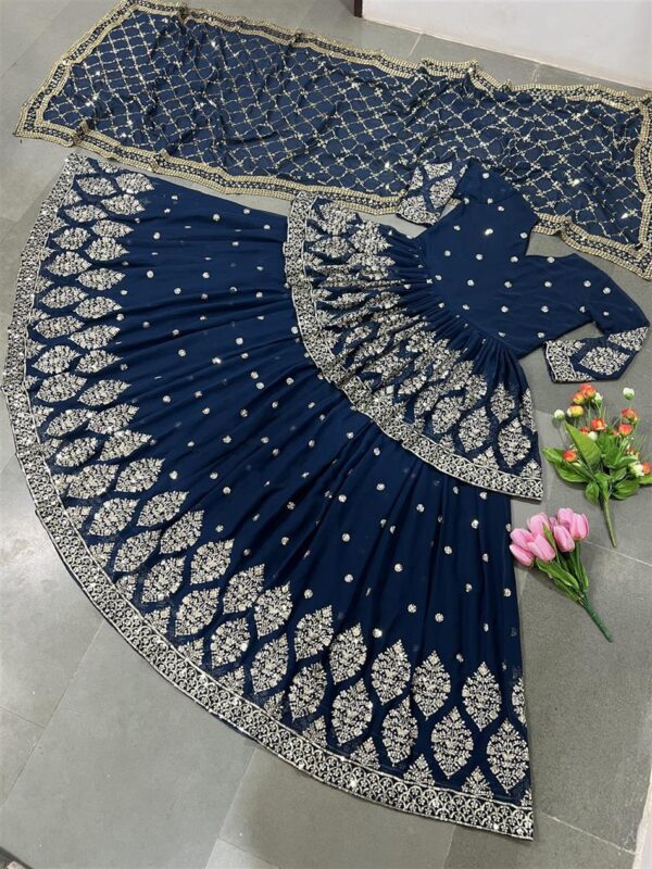 Buy Designer Georgette Embroidered Lehenga Set with Dupatta - Image 4