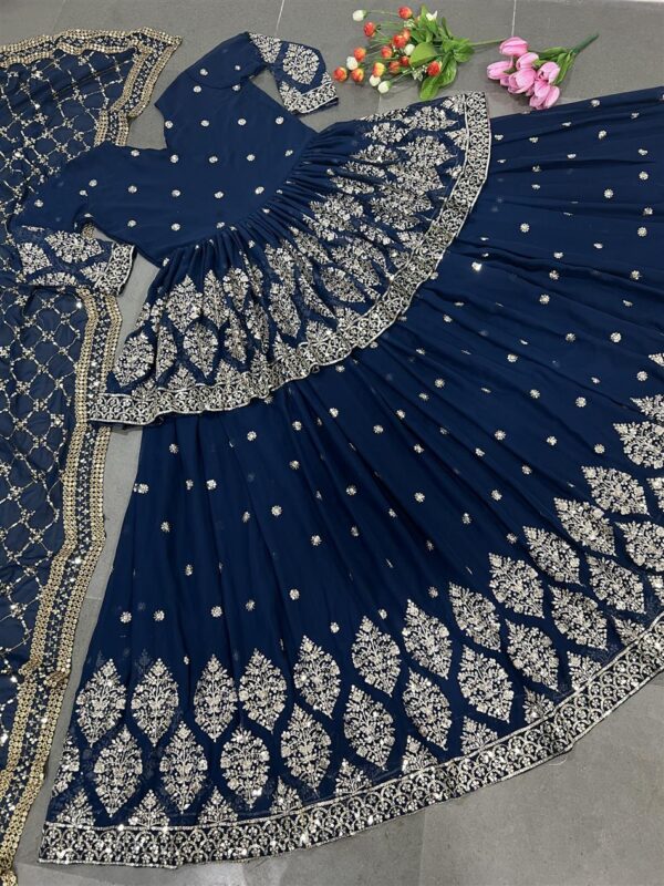 Buy Designer Georgette Embroidered Lehenga Set with Dupatta - Image 3