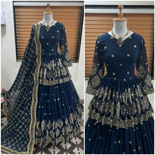 Buy Designer Georgette Embroidered Lehenga Set with Dupatta - Image 2