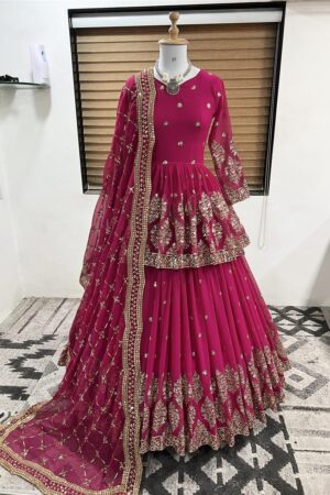 Buy Designer Georgette Embroidered Lehenga Set with Dupatta