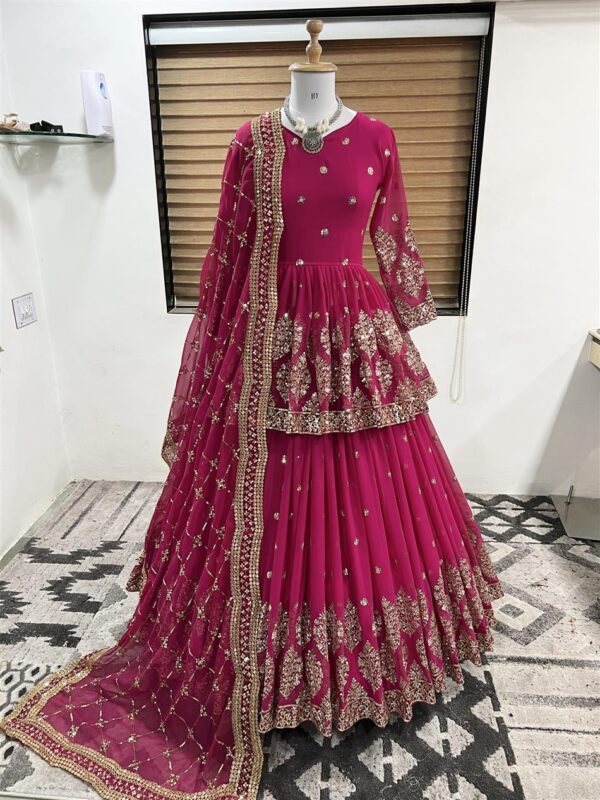 Buy Designer Georgette Embroidered Lehenga Set with Dupatta