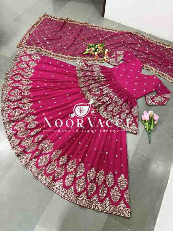 Designer Georgette Embroidered Lehenga Set with Dupatta - Image 4