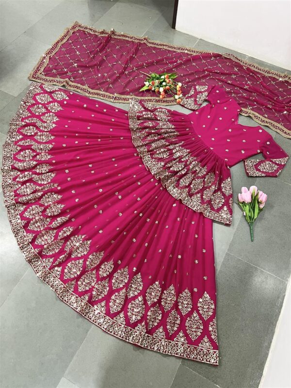 Buy Designer Georgette Embroidered Lehenga Set with Dupatta - Image 4