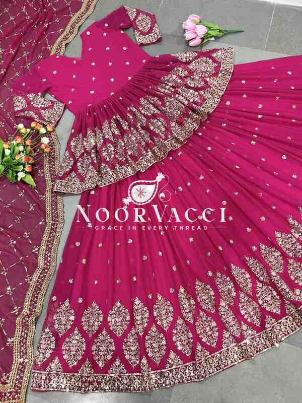 Designer Georgette Embroidered Lehenga Set with Dupatta - Image 3